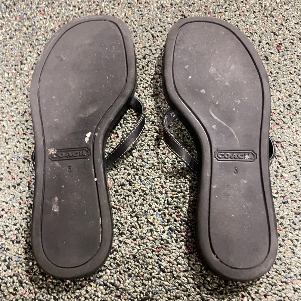 Coach Black and Brown Floral Sandals - Picture 3 of 4
